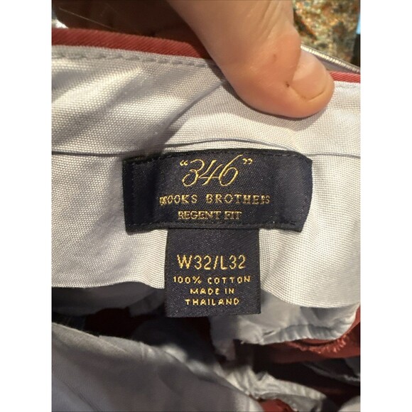 Brooks Brothers 346 Chinos Casual Pants 32 x 32 Red regent Fit Business Career - Picture 8 of 9